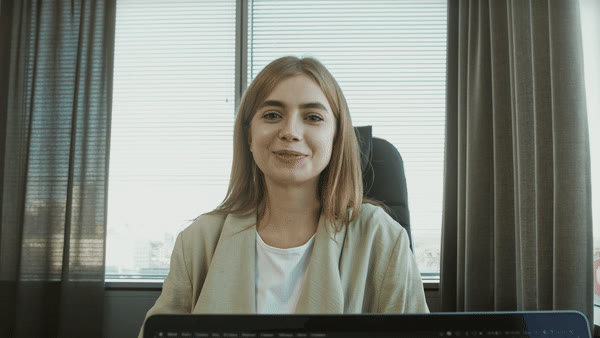 A candidate on a video call